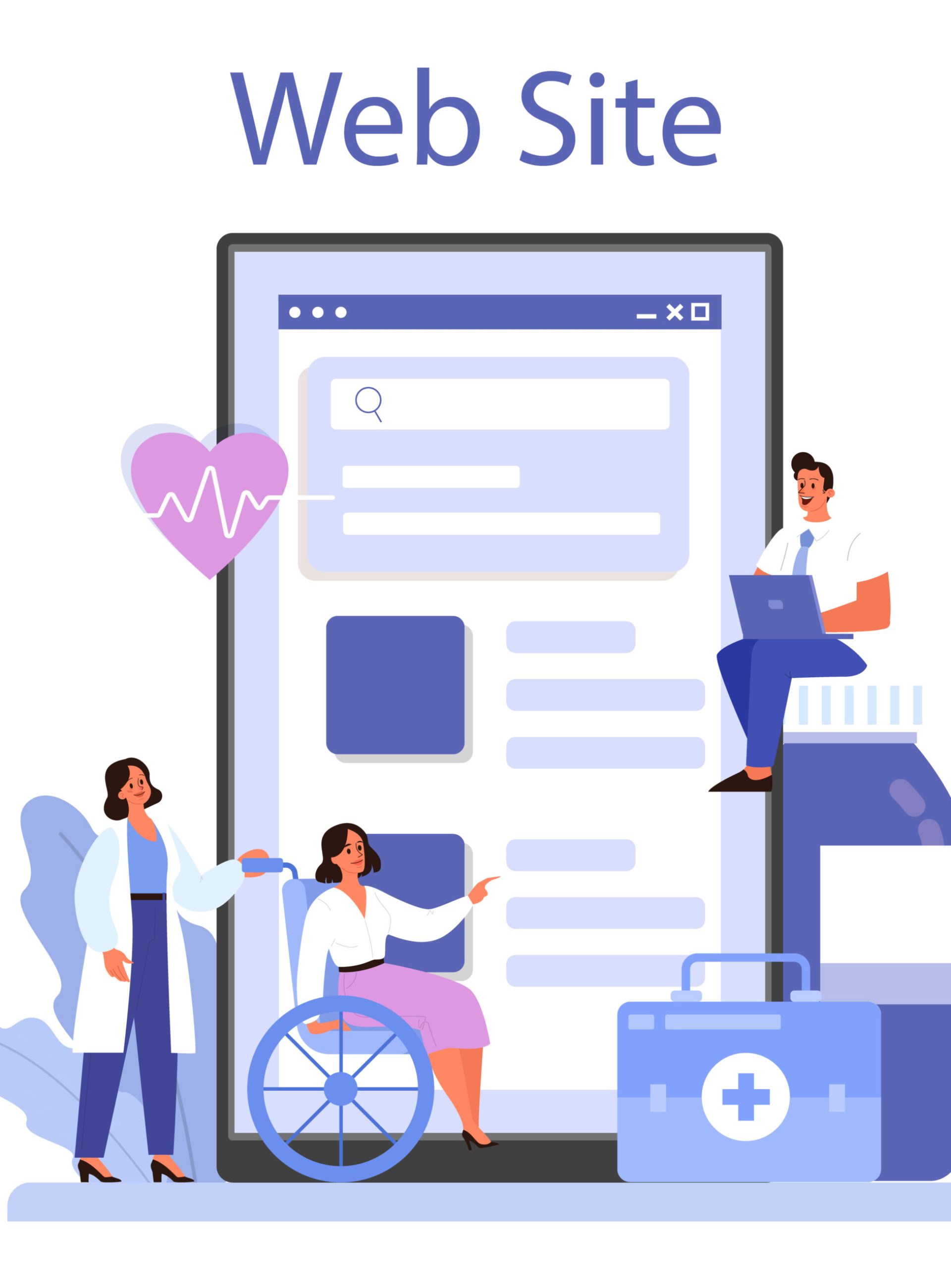 Health insurance online service or platform. Idea of security and protection of person's life from damage. Website. Flat vector illustration